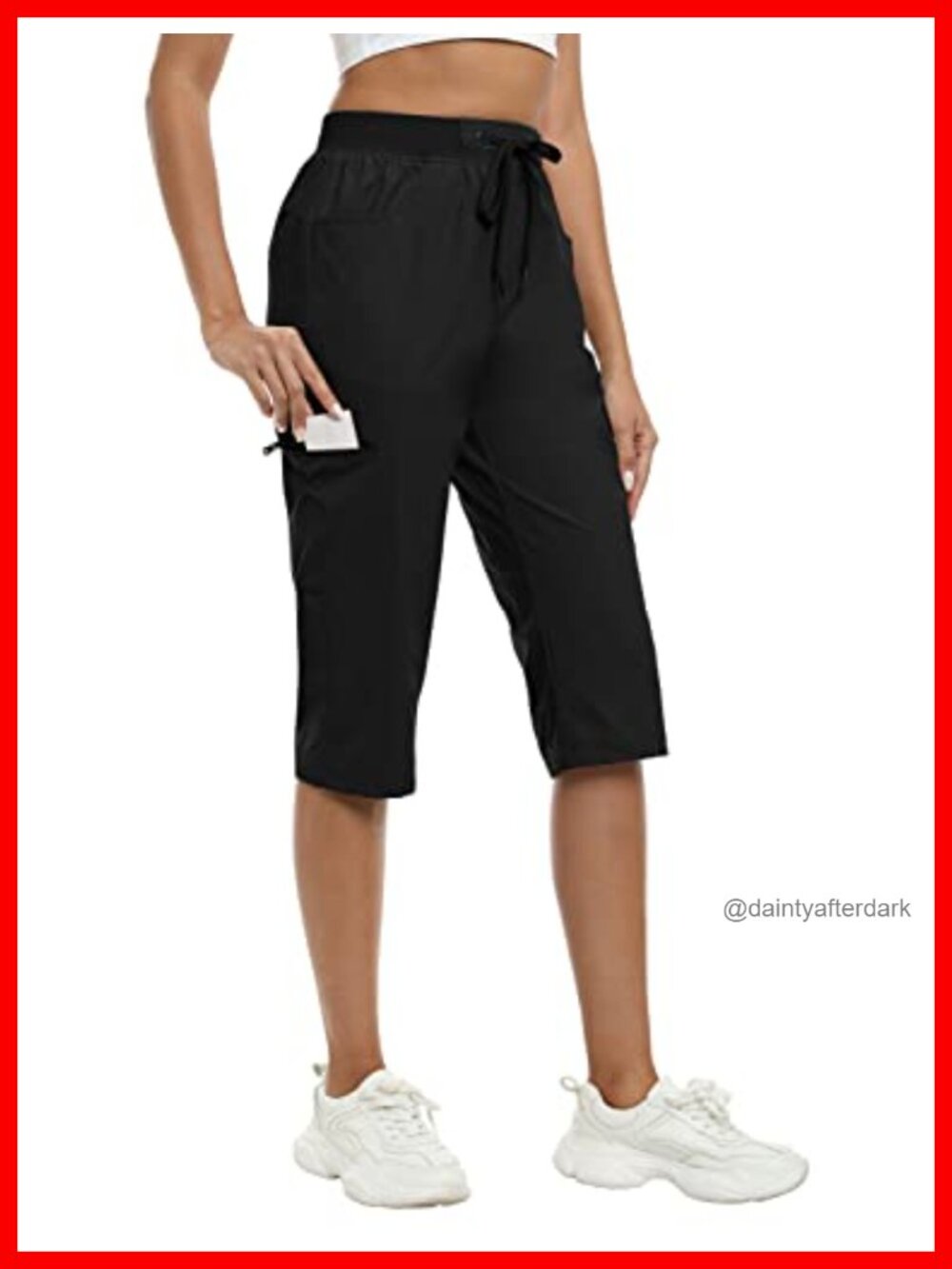 Lightweight Quick Dry Capri Pants for Women Hiking Cargo with Pockets